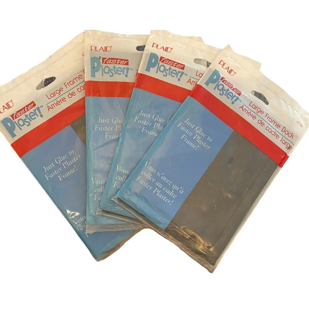 4 Vintage Black Easel Back Picture Frames 4 x 6-inch Backings Faster Plaster - Picture 1 of 3